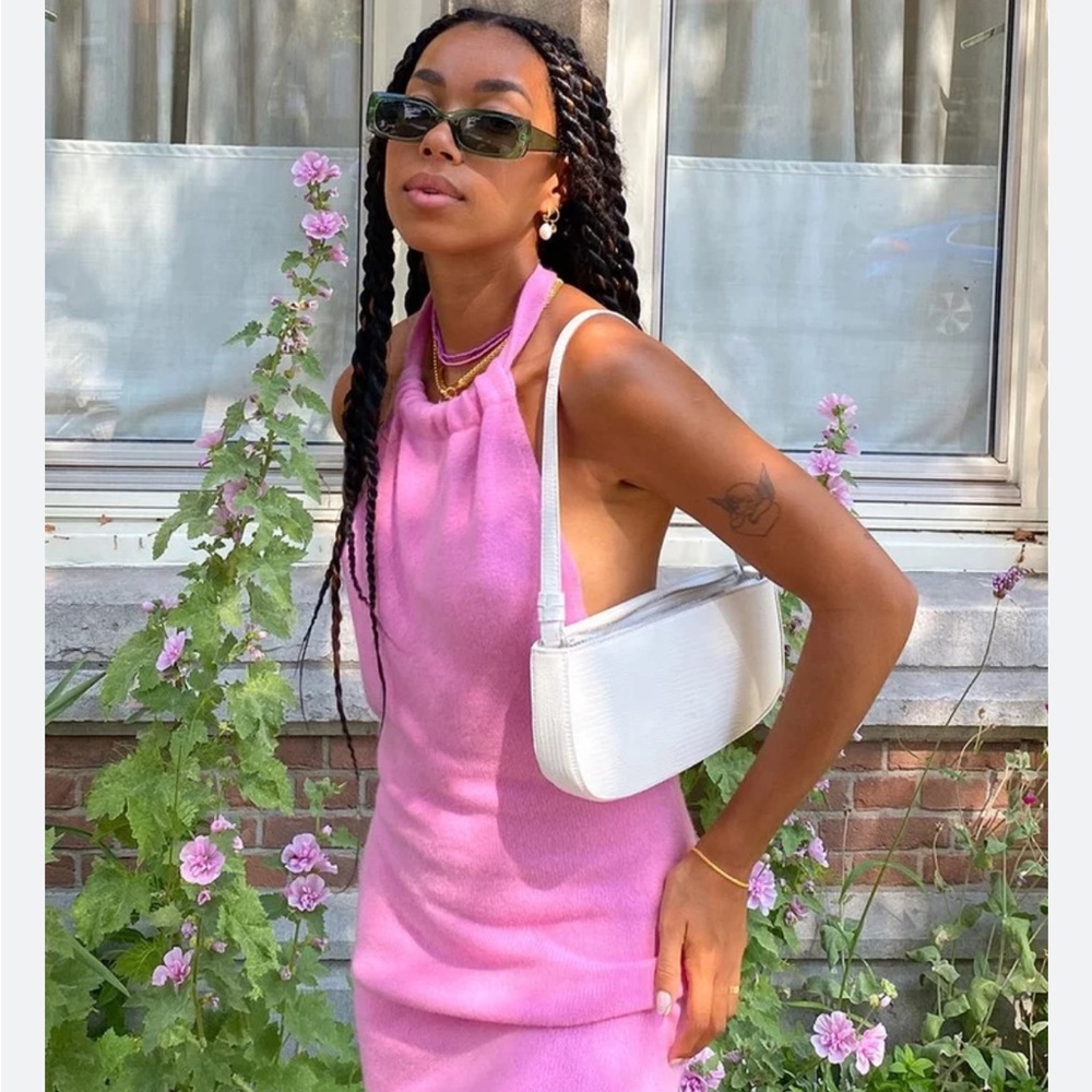 Frankies Bikinis Zephyr Halter Dress Pink Rose